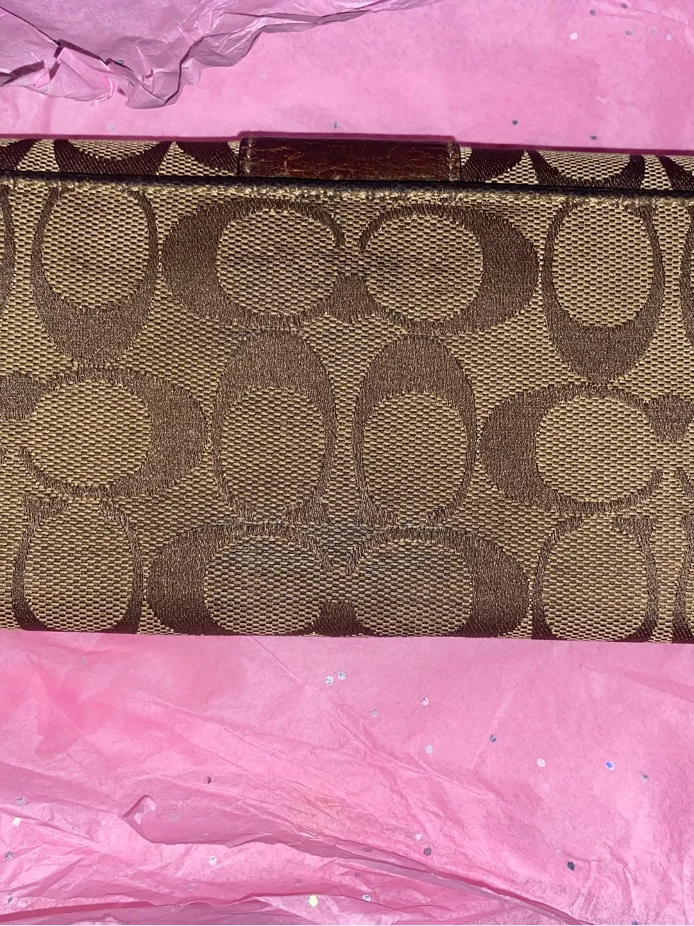 Coach Brown Signature Canvas Continental Wallet